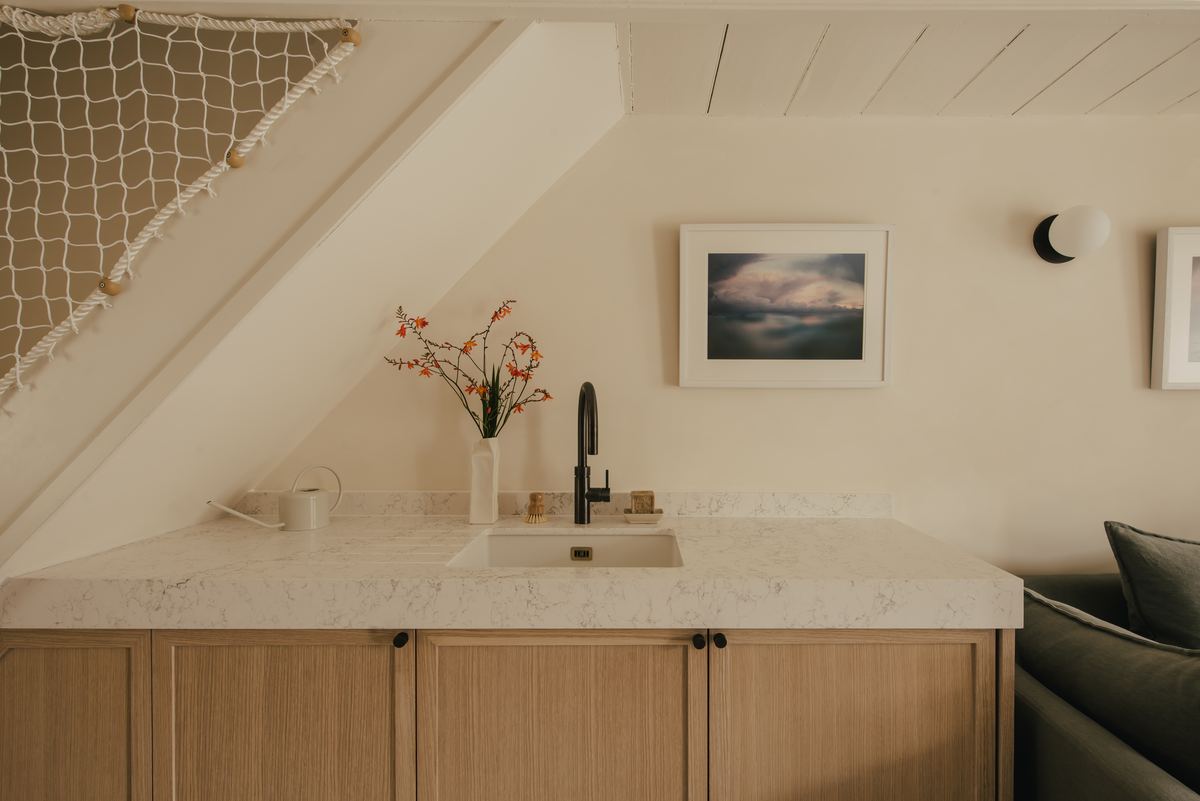 Kitchen counter and flowers