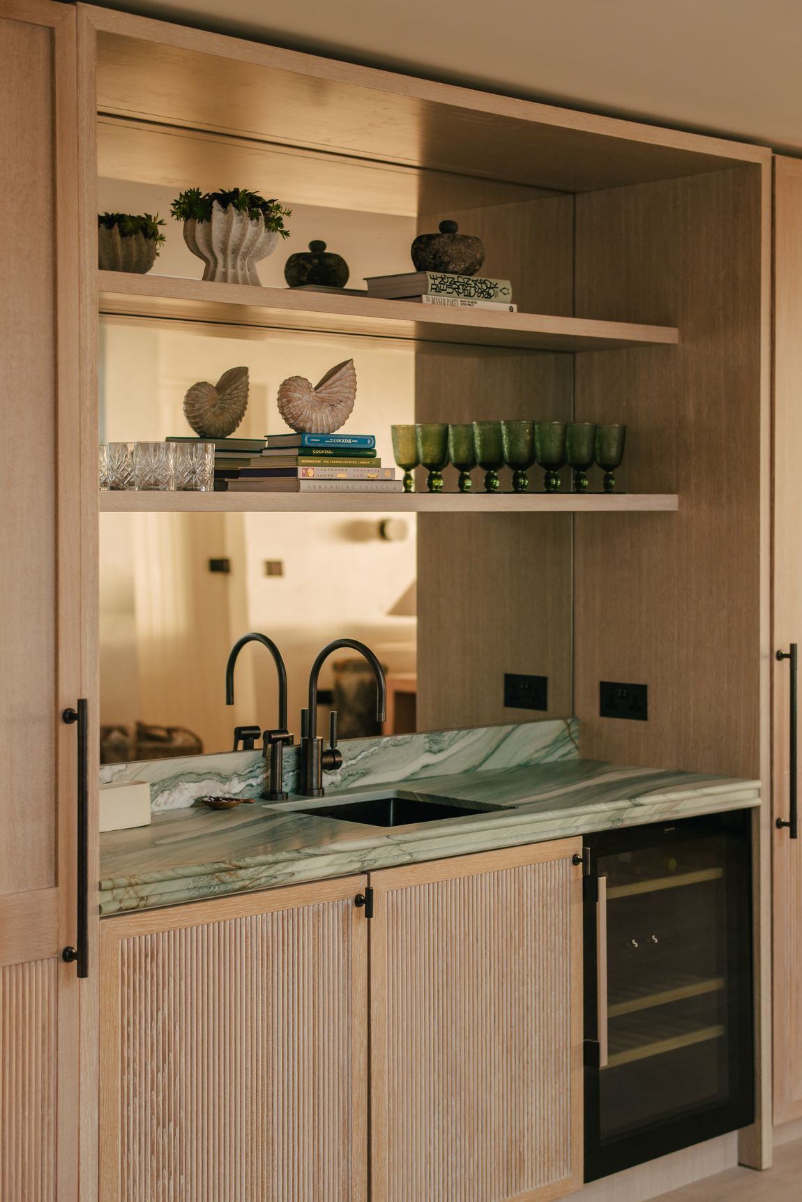 Green marble kitchenette